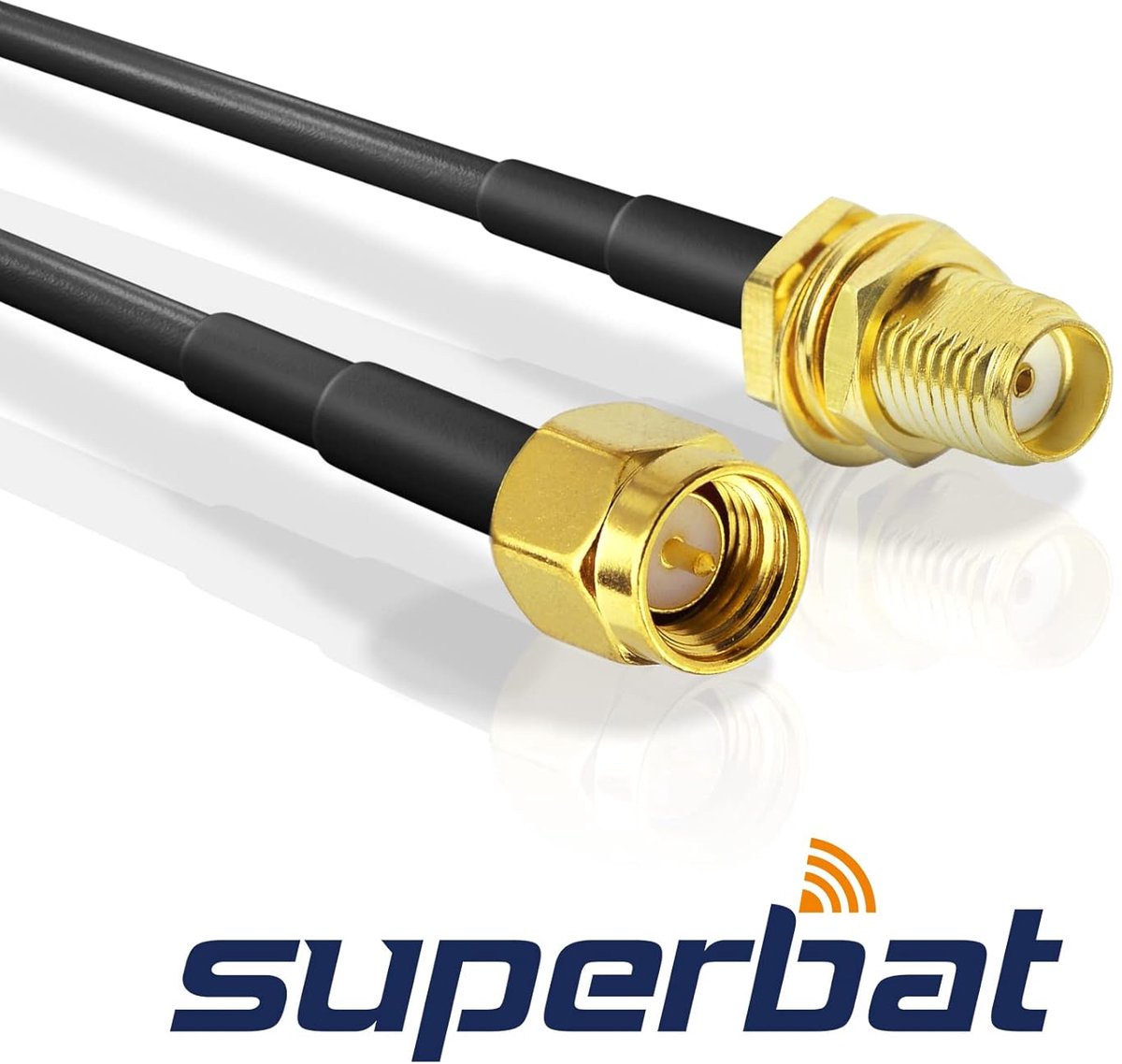 WLAN-antenne verlengkabel 1 m - SMA-stekker naar bus, verliesarme RG174 coaxkabel voor 4G LTE, 5G en wifi