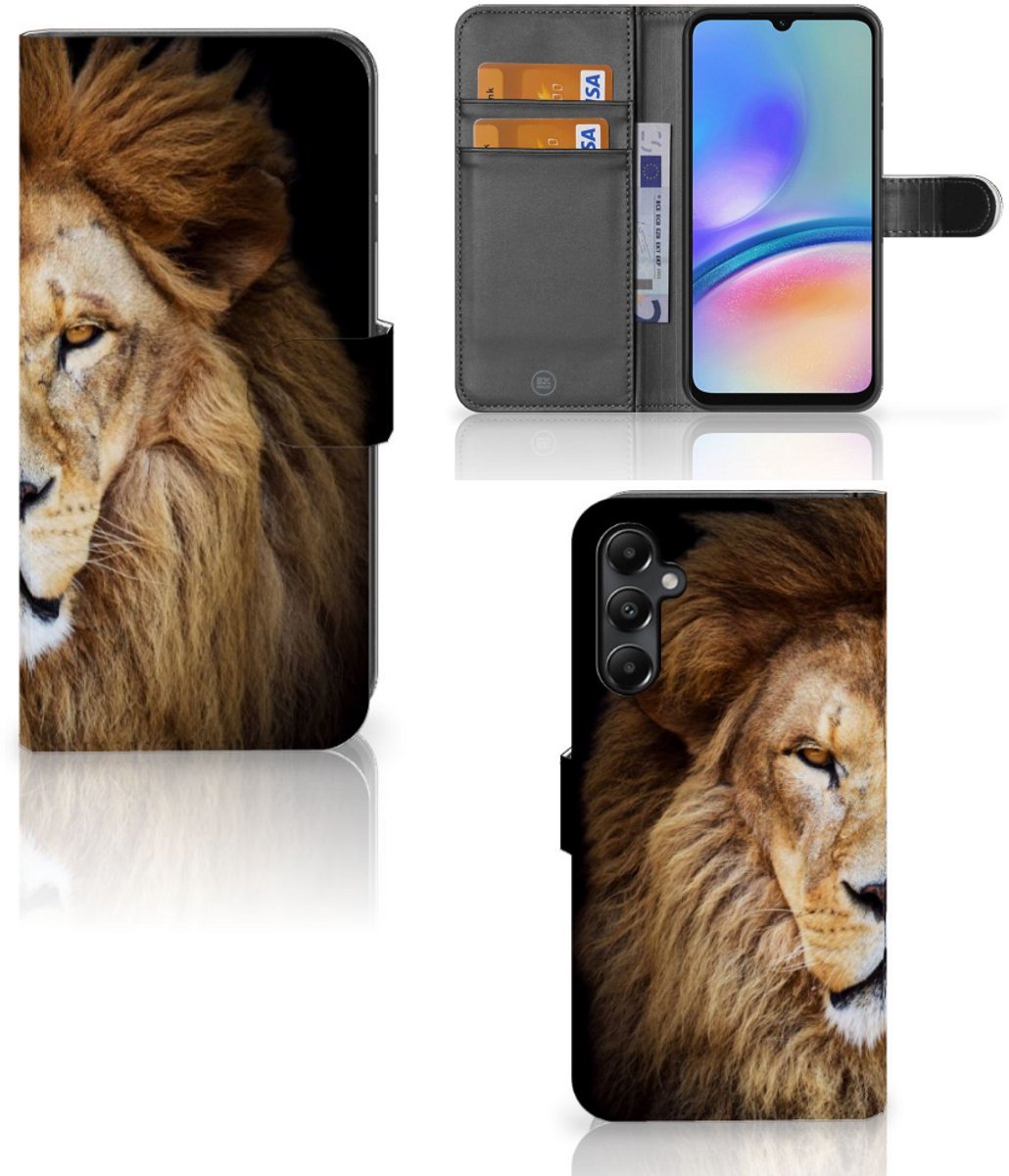Samsung Galaxy A05s Telefoonhoesje met Pasjes Leeuw