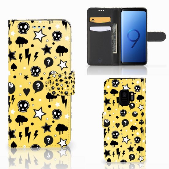 Téléphone Portable Couverture Standing pour Samsung Galaxy S9 Coque Punk Jaune