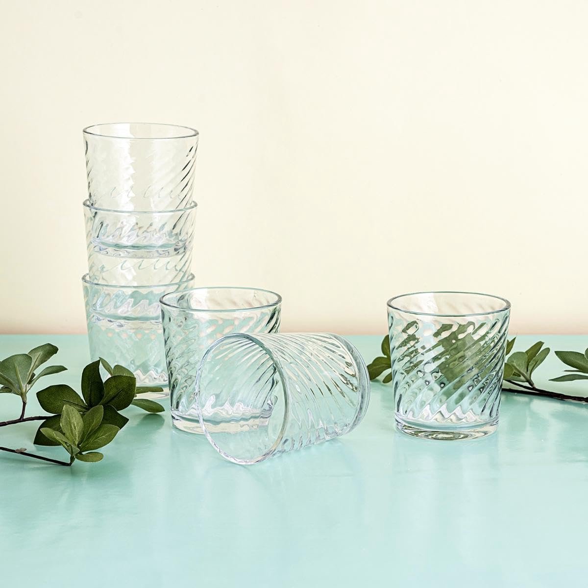 Elegante Glazen Drinkbekers Set van 6 - 26 cl - Transparant