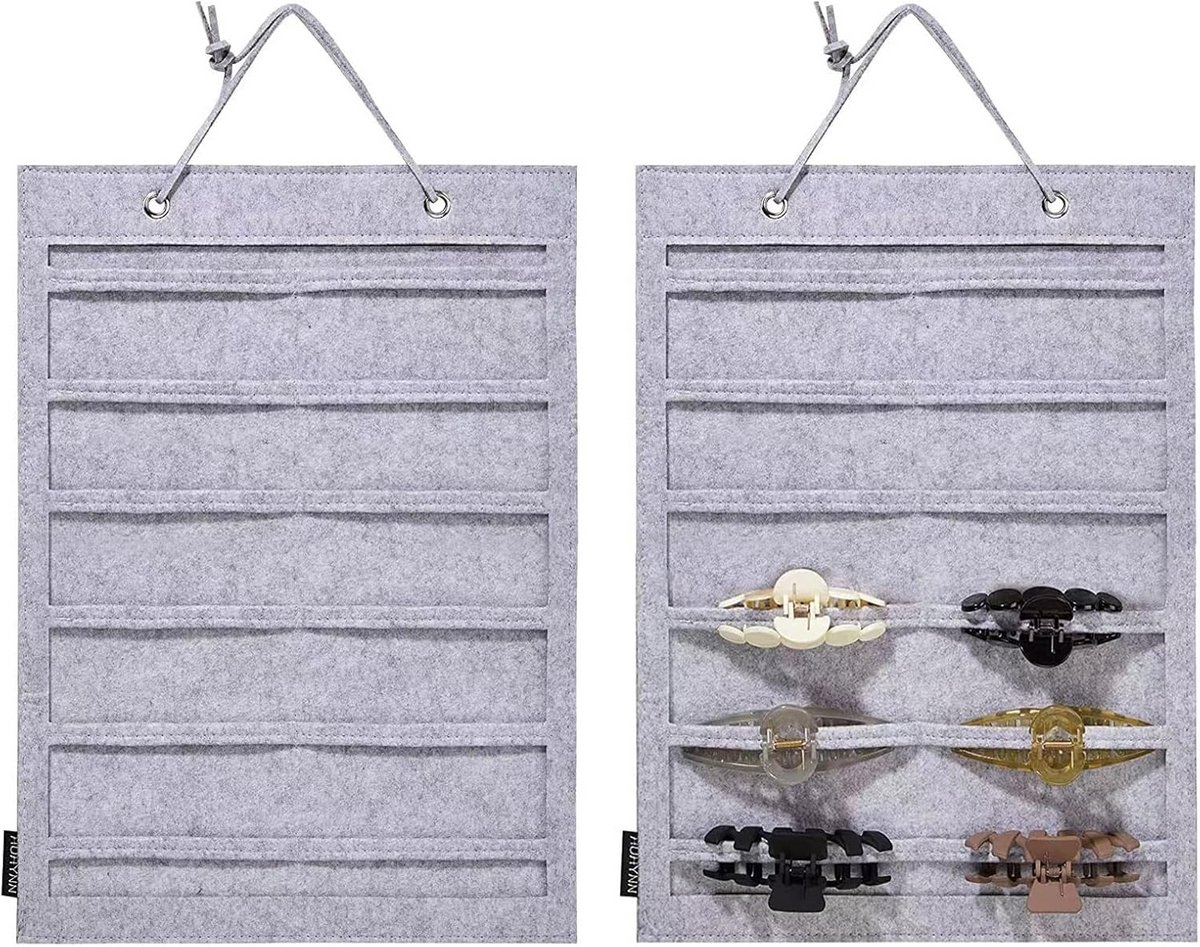 Hangende haarklemmen organizer - 2 stuks muur- en deuraccessoire voor haarclips