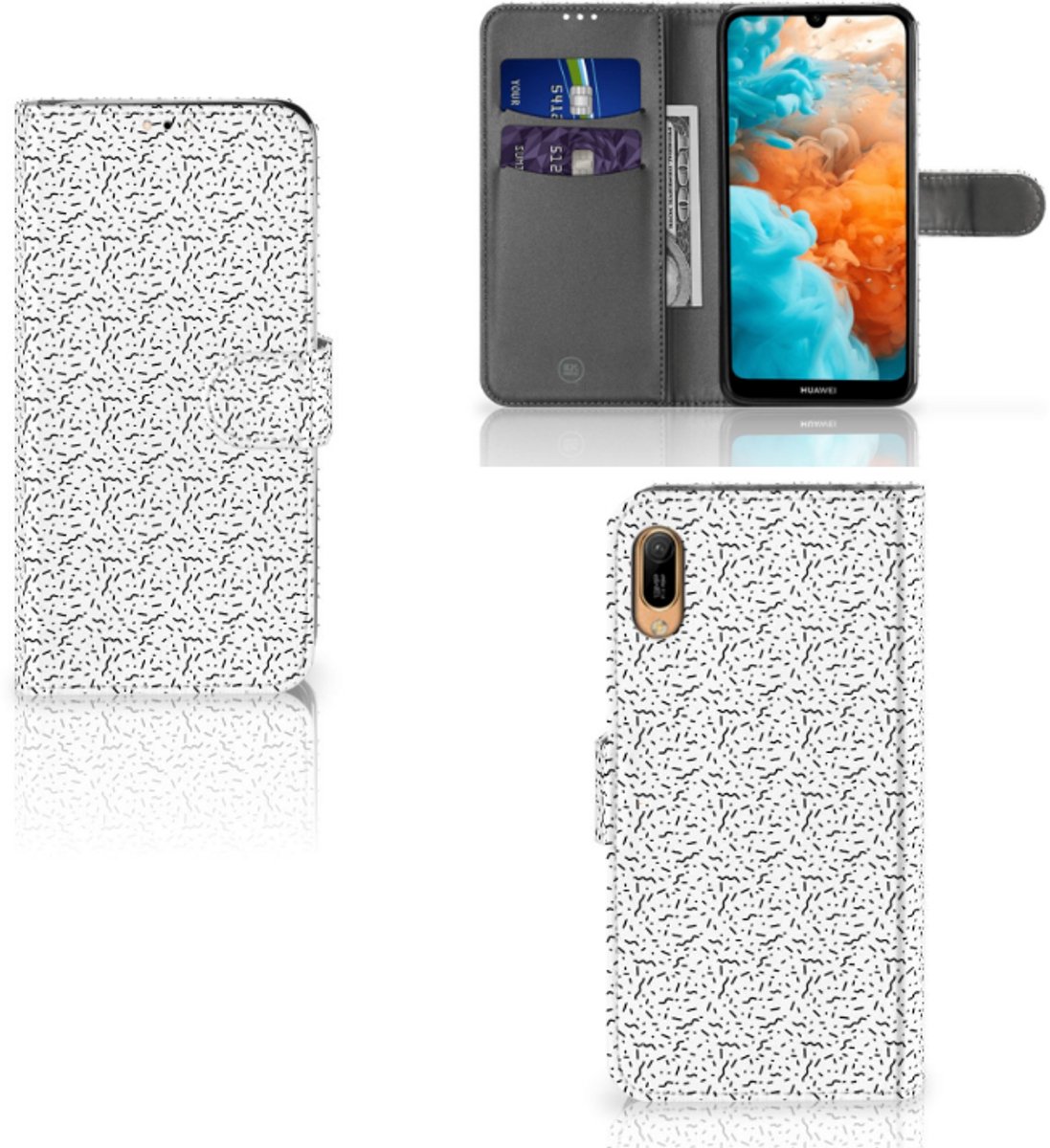 Huawei Y6 (2019) Telefoon Hoesje Stripes Dots