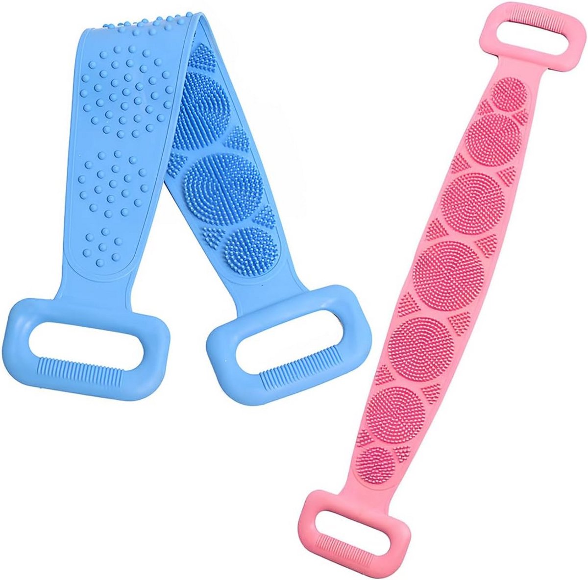 2 Stuks Siliconen Doucheborstel - Multifunctionele Massagerugborstel