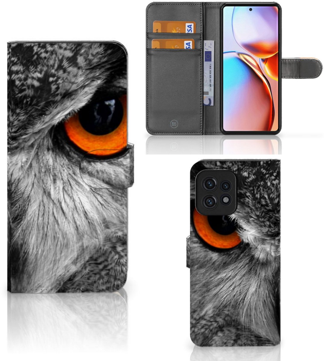 Motorola Edge 40 Pro Telefoonhoesje met Pasjes Uil