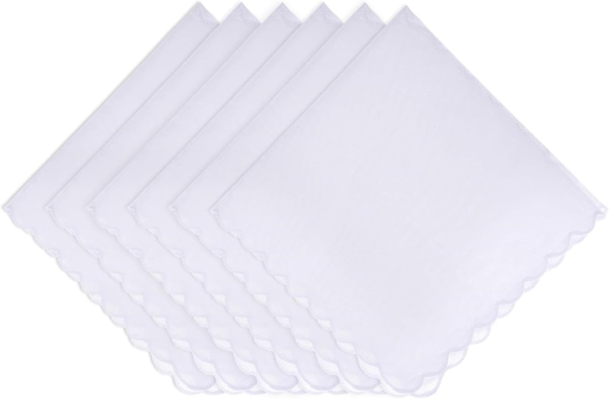 Zes Witte Zakdoeken van Katoen – Elegant en Comfortabel voor Mannen en Vrouwen