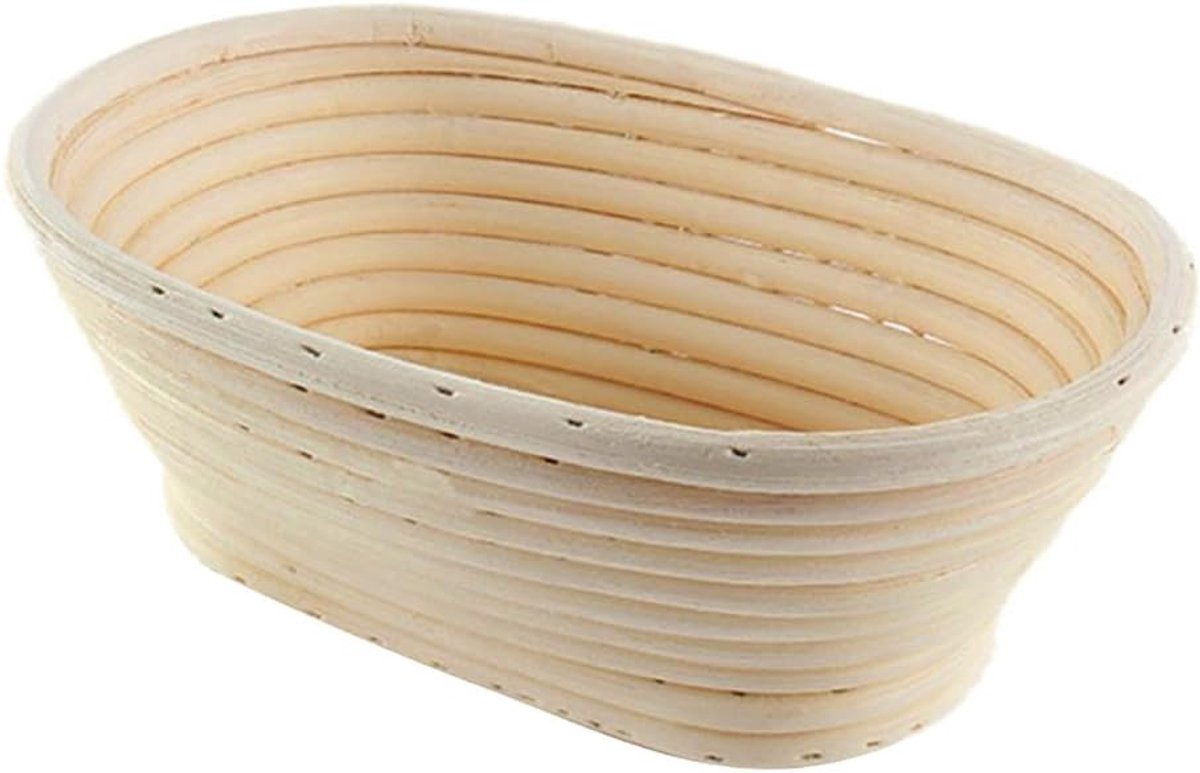 Kleine ovale rijsmand 15 x 8 x 5 cm voor brood - 100% natuurlijk rotan