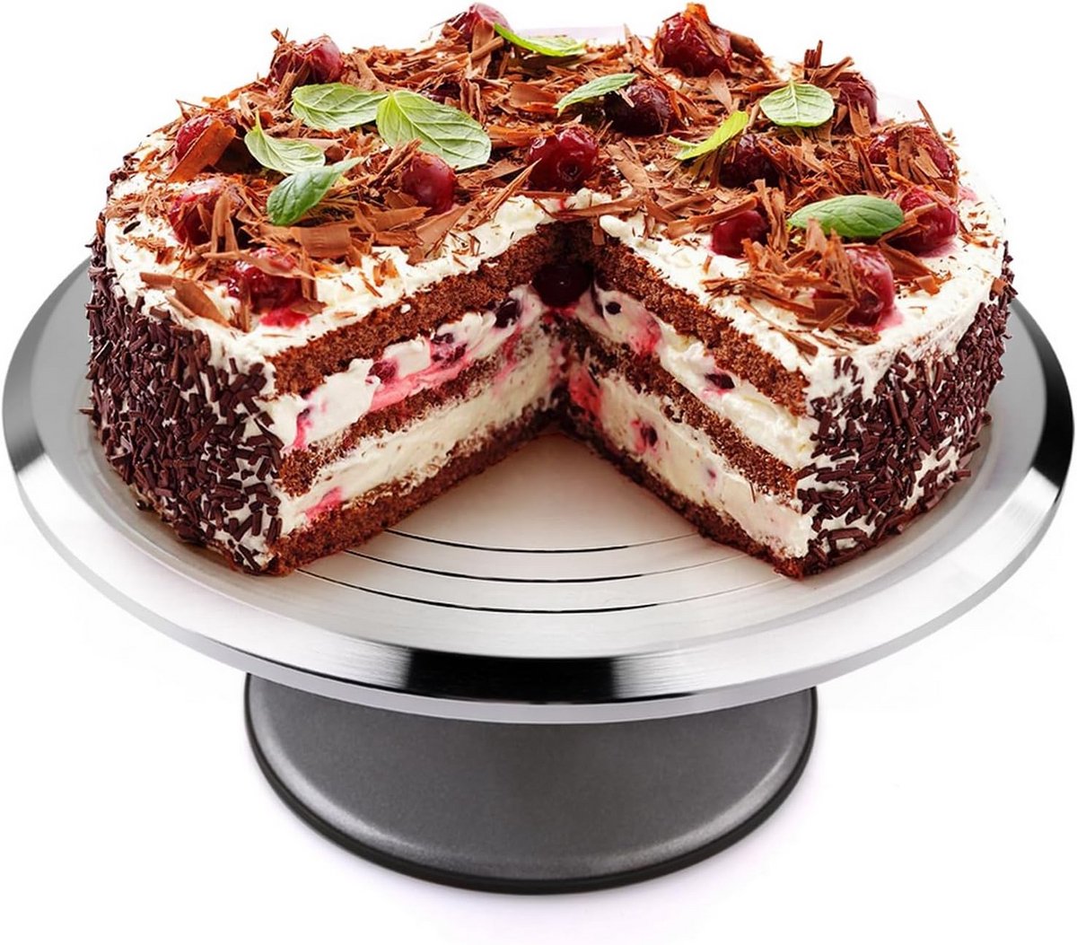 Draaibare Cake Stand 30,5 cm - Aluminium Taartdecoratie met Antislip