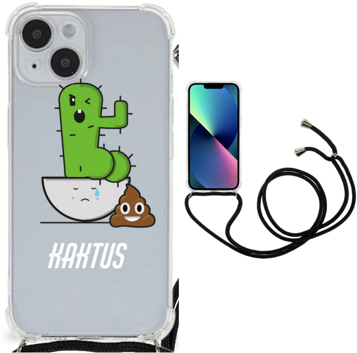 iPhone 14 Plus Stevig Bumper Hoesje Cactus Poo