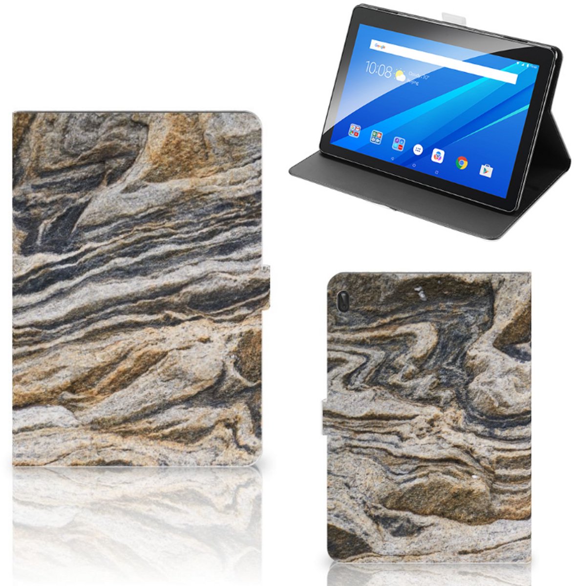Lenovo Tab E10 Leuk Tablet hoesje Steen