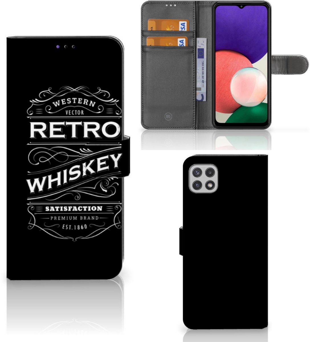 Samsung Galaxy A22 5G Book Cover Whiskey