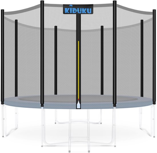 KIDUKU® trampoline vervangend net veiligheidsnet trampolinenet Ø 244 305 366 427 cm (305 cm, 6 stangen)