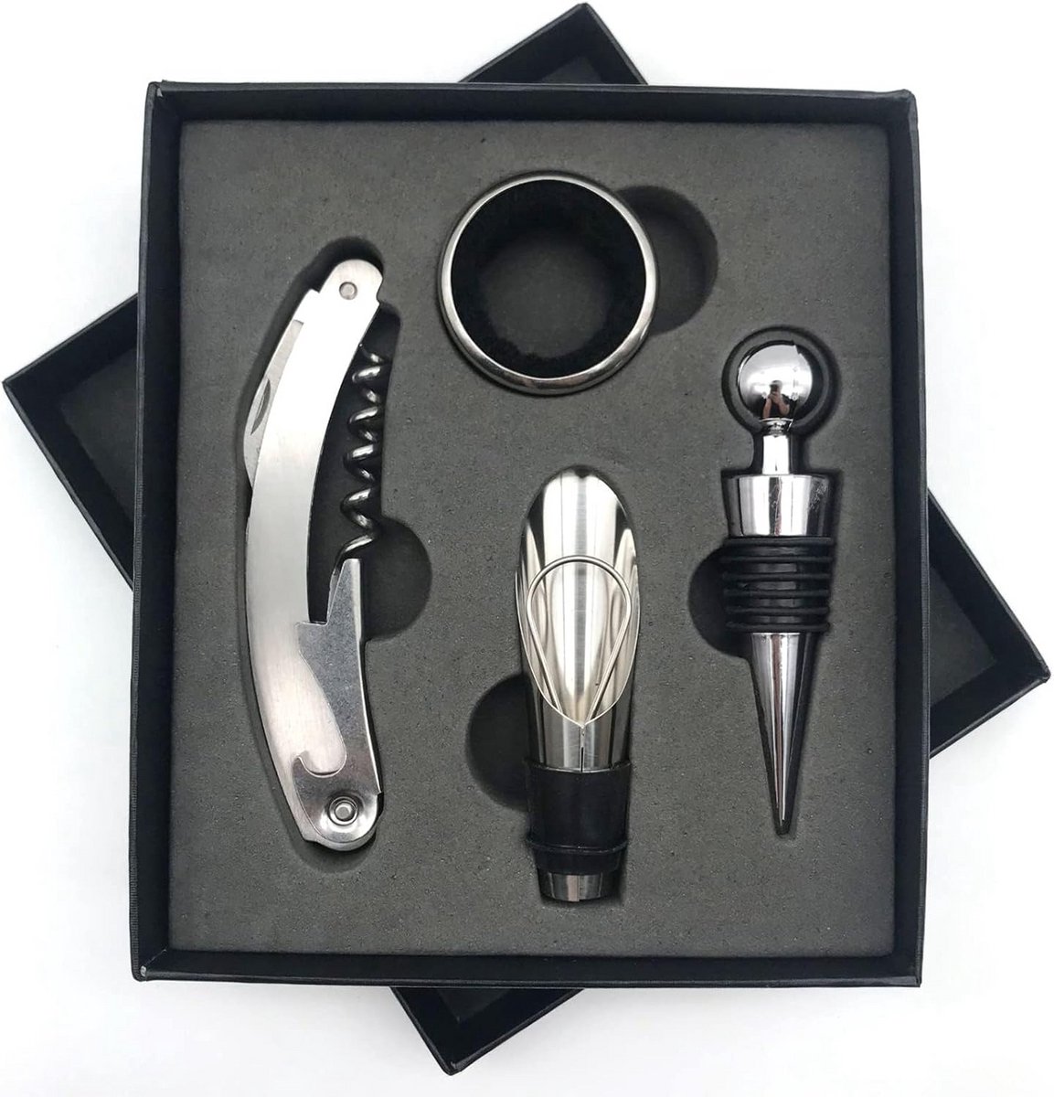 Handmatige Kurkentrekker Set Roodwijnflesopener in RVS - Perfect voor Thuis en Cadeau