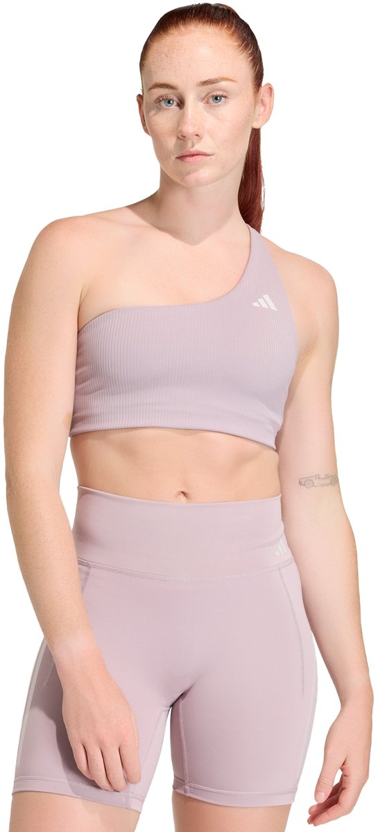 Adidas Performance Optime Rib One Shoulder Light Support Workoutbeha - Dames - Paars