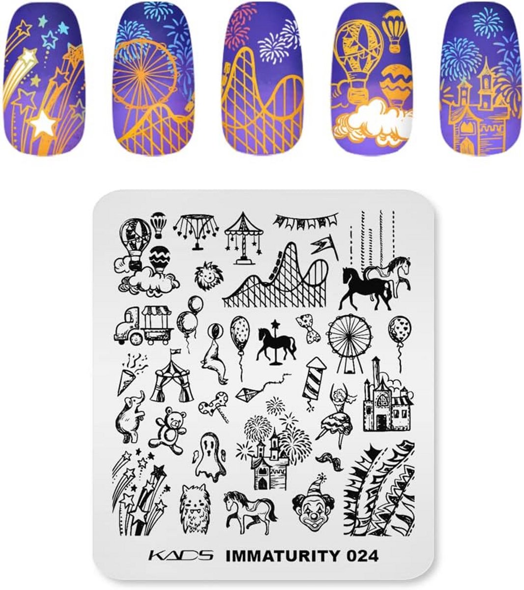 Nail Art Stempel Plaat met Leuke Ontwerpen voor Manicure en DIY Nageldecoratie