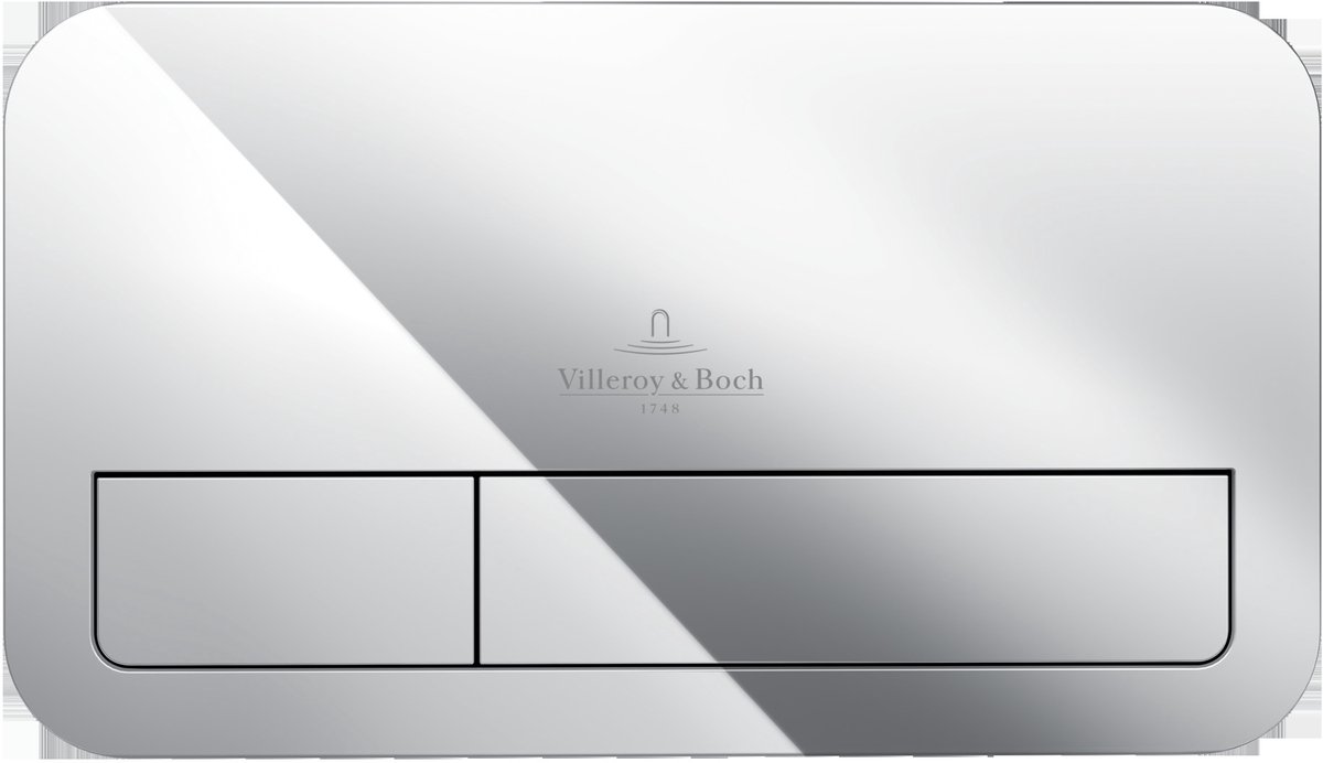 Villeroy & Boch Viconnect 2 knops bedieningsplaat e200 - 25.3x14.5cm - hoogglans chroom