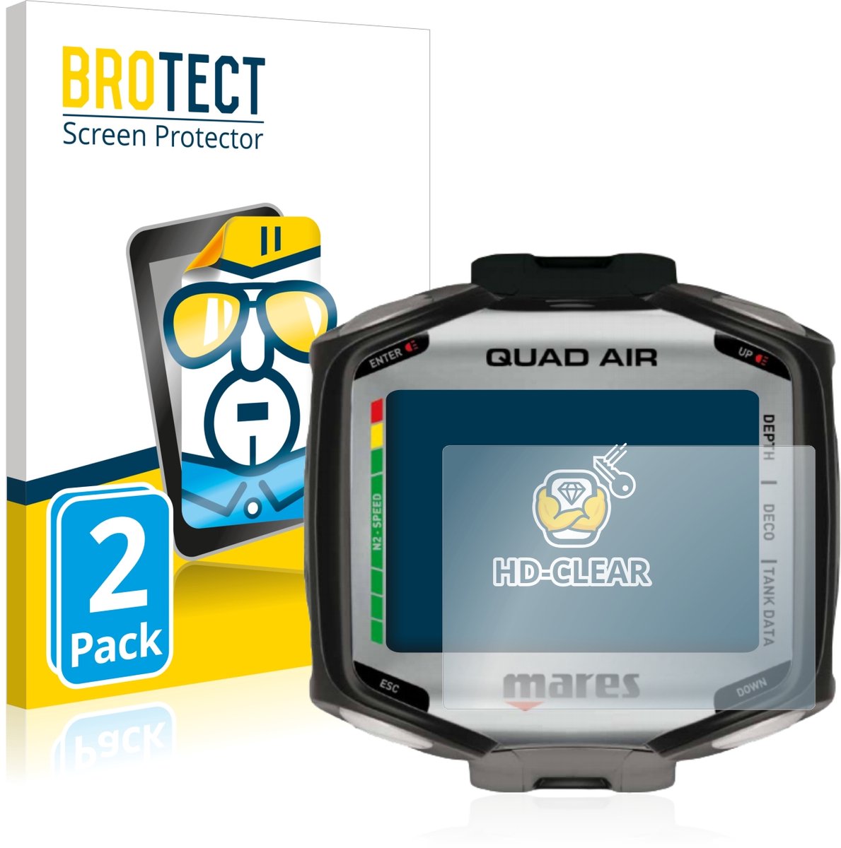 BROTECT - Screenprotector voor Mares Quad Air - Folie Beschermfolie transparant 2 Stuks