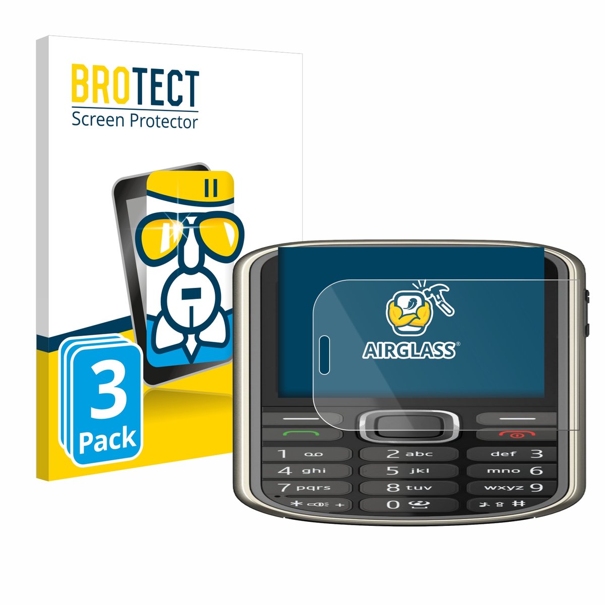 Screenprotector 3 Stuks voor Nokia 3720 classic Beschermglas transparant