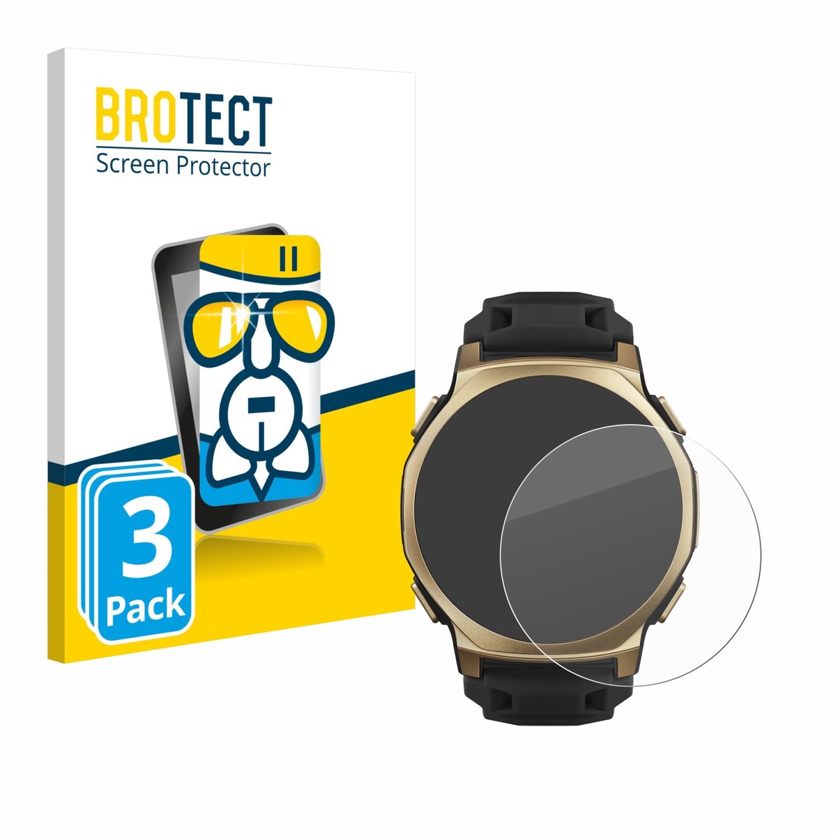 Screenprotector 3 Stuks voor Huami Amazfit T-Rex 3 Pro (44 mm) Beschermglas transparant