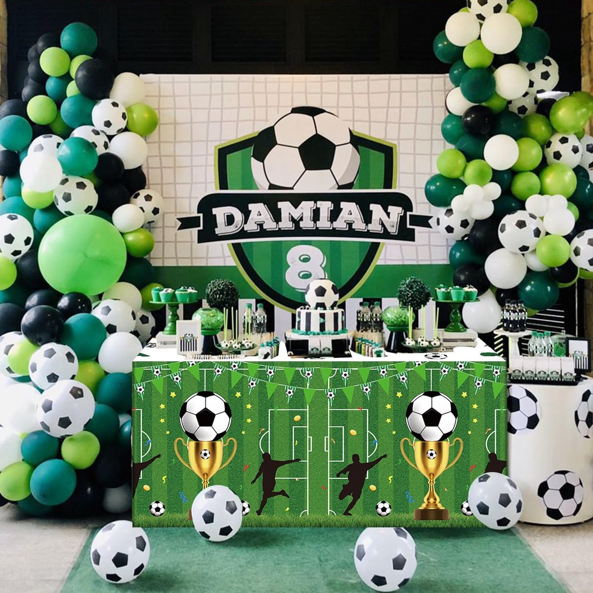 4x Wegwerp Tafelkleed Voetbal Thema Feest Decoratie 130x220 cm