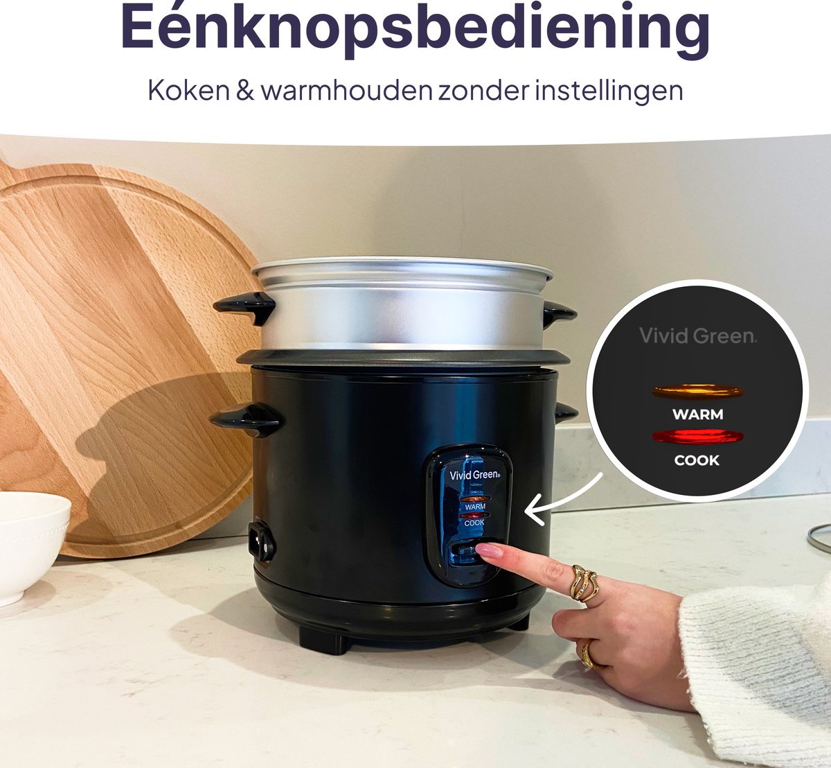 Vivid Green Rijstkoker 1.5L thumbnail 4
