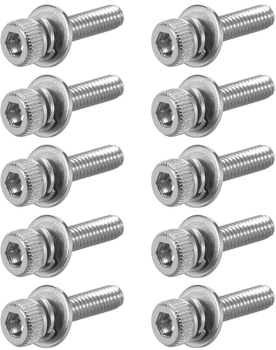10 stuks zeskantkopschroeven M2,5 x 12 mm roestvrij stalen schroeven bouten