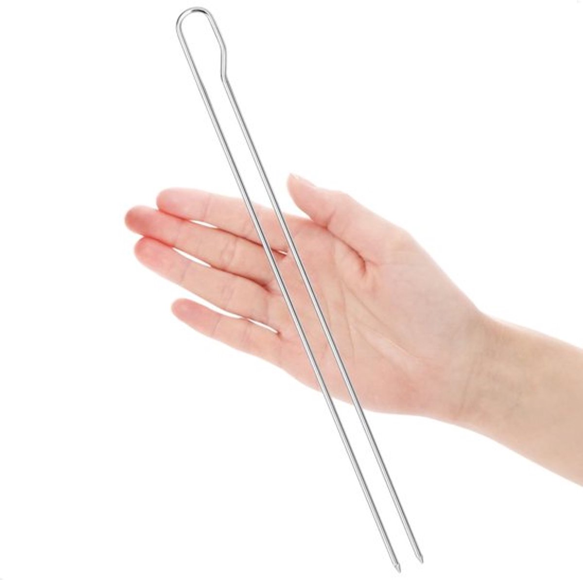 Candala 10x barbecue spiesen met handvat - 30 cm dubbele spies gemaakt