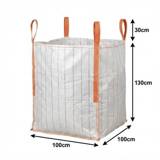 10x - Geventileerde Big Bag 100x100x130cm - Zak met losbodem van Merkloos	 — afbeelding 3