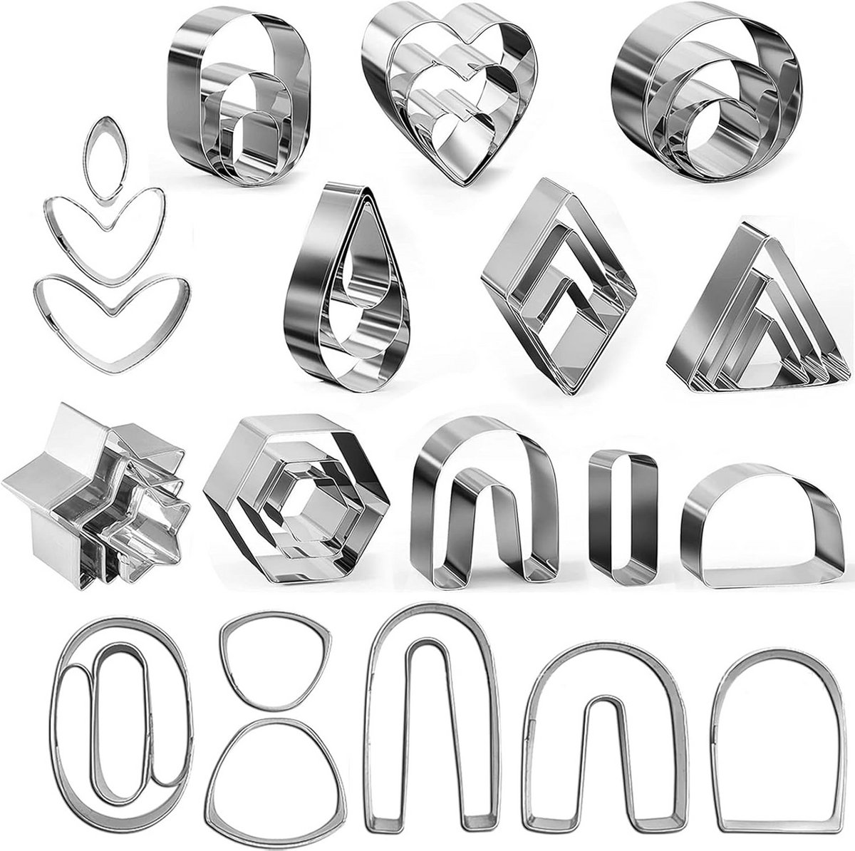 Mini Uitstekers Set Roestvrij Staal 36 Stuks voor Sieraden Maken en Bakken