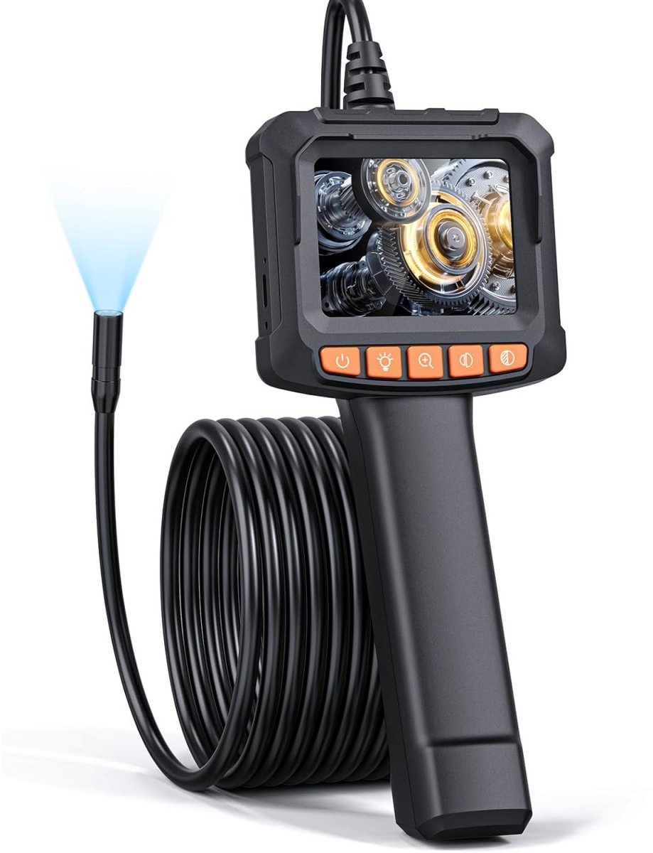 longziming -Endoscoopcamera - Inspectiecamera - 4,3 inch IPS HD-scherm met 1080P resolutie en 8 mm flexibele kabel - 1 stuk - Zwart