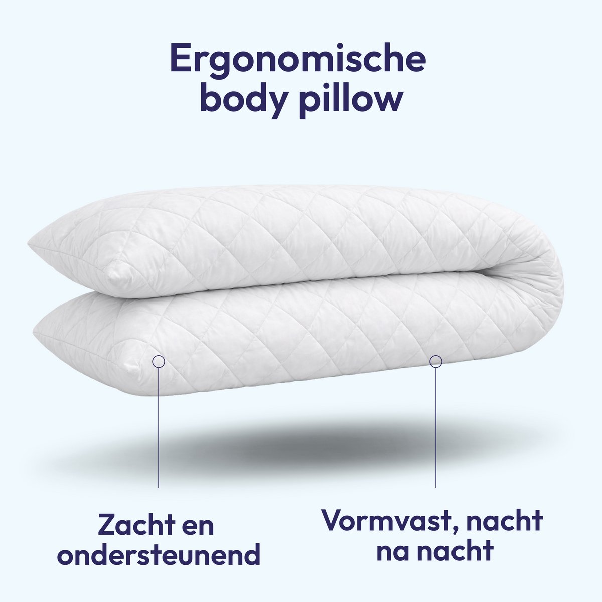 Comfeur Body Pillow - Ergonomisch - Zijslaapkussen, Zwangerschapskussen & Voedingskussen - Incl. Wasbare Kussensloop - Lichaamskussen met Wasbare Hoes - 40x145 cm – foto 2