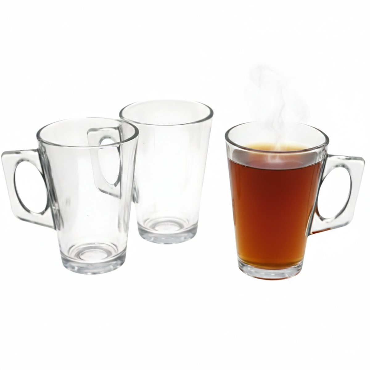 Gerimport Thee bekers / mokken - 3x stuks - glas - 255 ml - thee momentjes