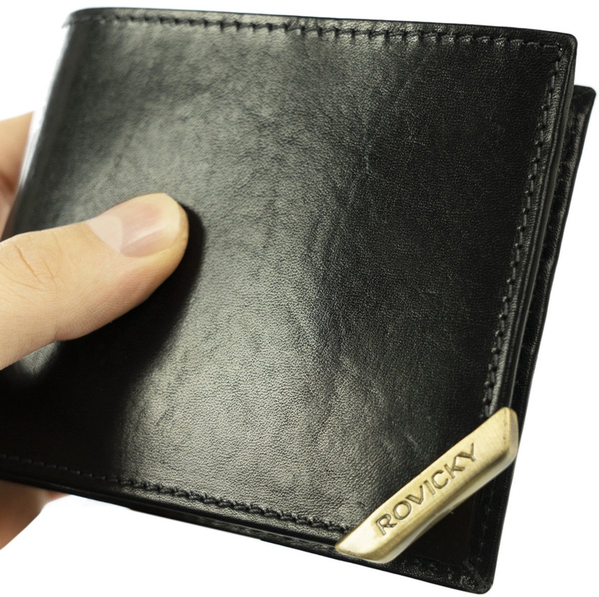 Rovicky - Leren Herenportemonnee - RFID Bescherming - Functioneel - Elegant