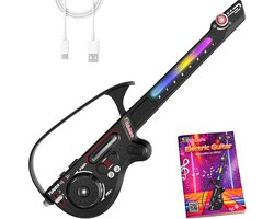 Speelgoedgitaar Elektrisch met Bluetooth - Oplaadbaar en Opvouwbaar - Incl. Leerboekje - Snaarloze Speelgoed Gitaar voor Kinderen- - Elektrische Kindergitaar - Muziek Speelgoed met Licht