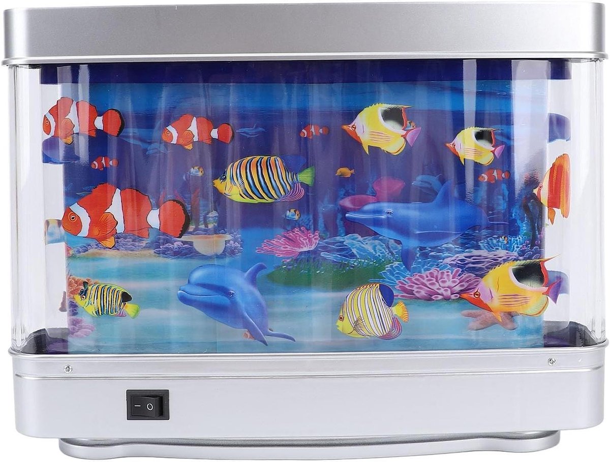 Decoratieve Tropische Visnacht met Bewegende Kunstmatige Vissen - Mini Aquariumlamp voor Kinderen - Sfeervolle Aquariumnachtlamp