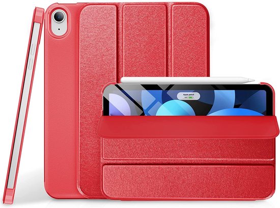 Casemania Stylus en Hoes Geschikt voor Apple iPad 2025 (A16) - Crimson Rood - Universeel Stylus Pen - Smart Cover met Pencil Slot Uitsparing — afbeelding 5