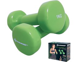 Schildkröt dumbbells fitness set 2x1kg - vinyl gewichten thuis trainen.