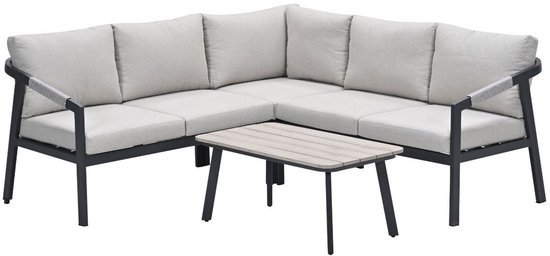 Garden Impressions Milou loungeset hoek 4-delig - donker grijs