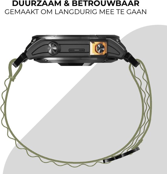 Bracelet en nylon Strap-it Alpine - adapté pour Garmin Fenix ​​​​5 (Plus) / Fenix ​​​​6 (Pro) / Fenix ​​​​7 (Pro - Sapphire - Solar) / Fenix ​​​​8 - 47 mm / Quatix 5 - 6 - 7 / Epix Gen 2 - 47 mm / Forerunner 745 / 935 / 945 / 955 / 965 (vert olive)