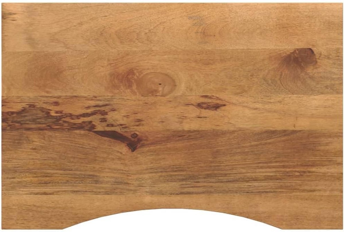 Massief Mangohouten Bureaublad met Ronding 100x50 cm Ruw Afwerking