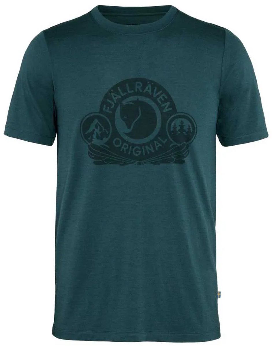 Fjällräven Abisko Wool Classic T-shirt Met Korte Mouwen Groen,Blauw S Man