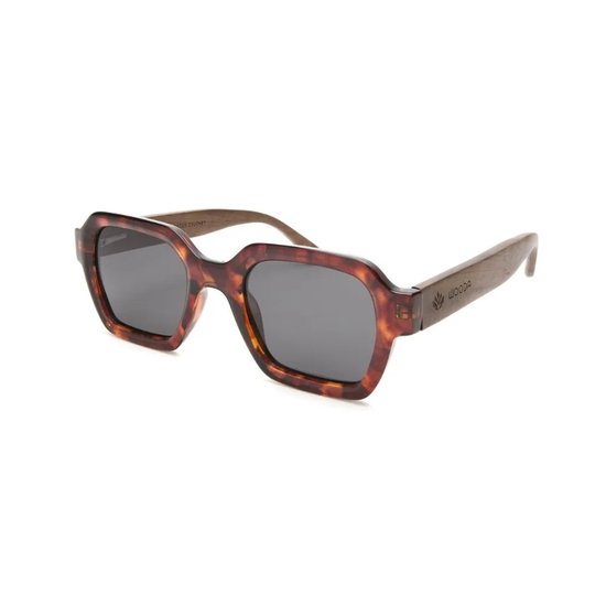 Wooda® Zonnebril Square - Gevlamd frame - Gepolariseerd - Wooda Es Calonet Carey Gris van Merkloos — afbeelding 2