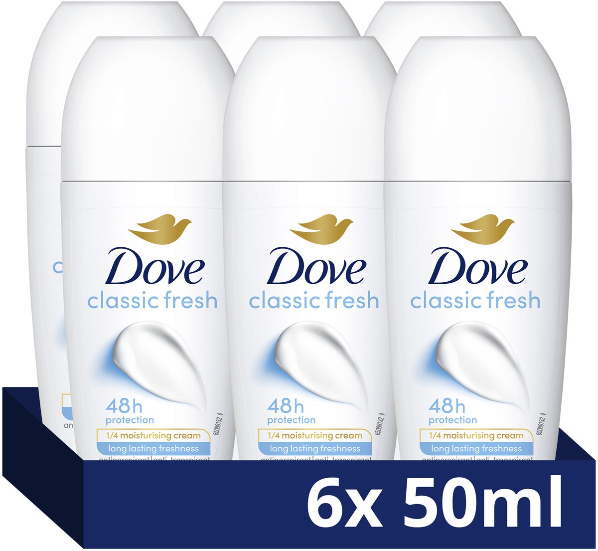 Dove - Anti-Transpirant Deodorant Roller - Classic Fresh - 6 x 50 ml