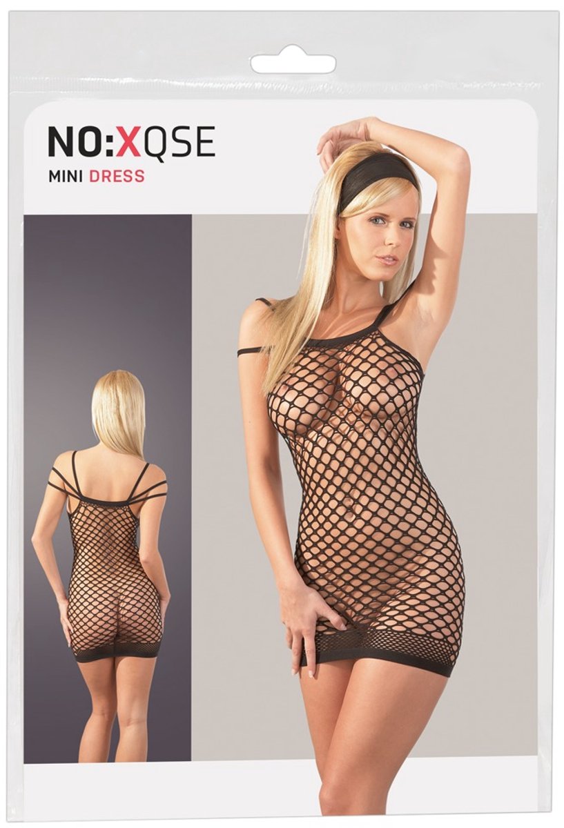 Mandy Mystery Lingerie – Sexy Mesh Jurk Open Ontwerp voor Erotisch Aanspraak – One Size – Zwart