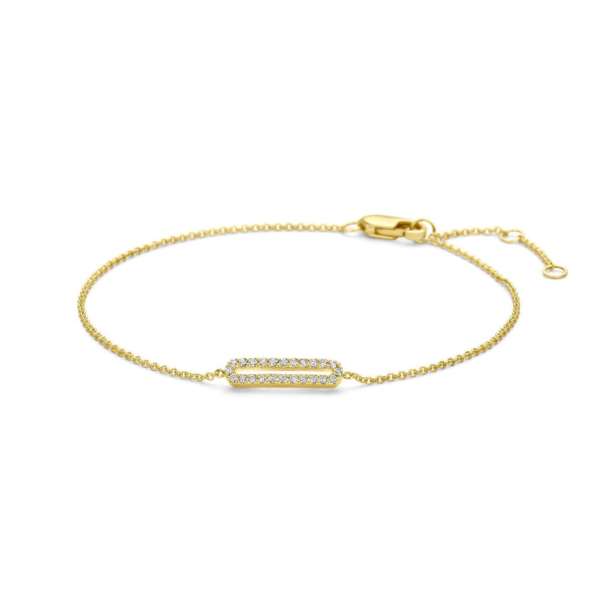 14K geelgouden armband diamant 0.09ct h si 15,5 - 17 - 18 cm - 4034666