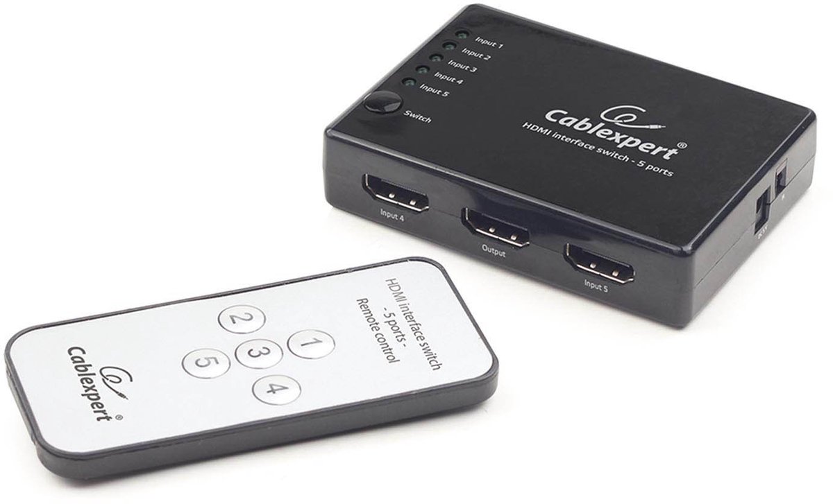 Gembird HDMI Switch - 5 Poorten - Veelzijdige Aansluitmogelijkheden - Compact Design