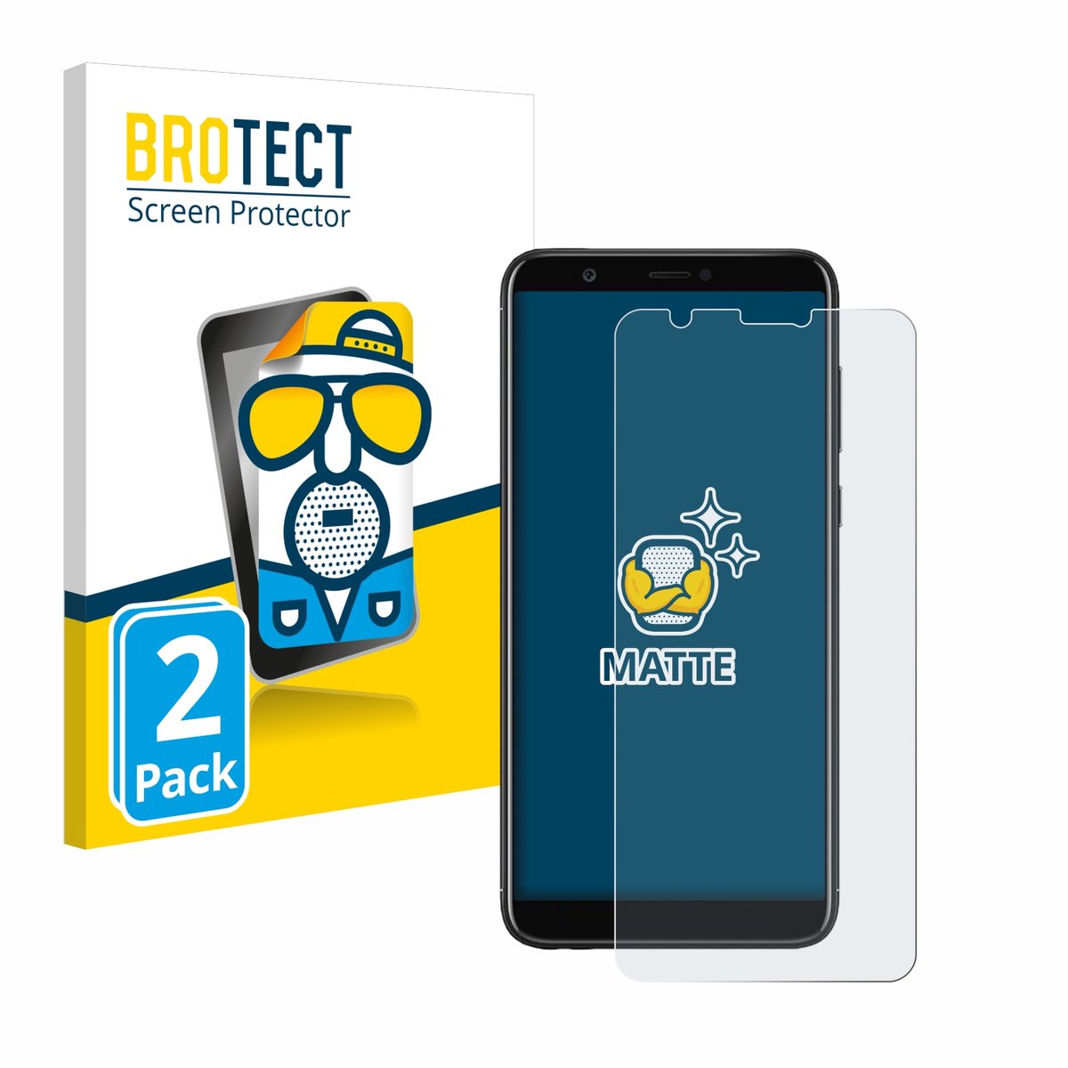 BROTECT - Screenprotector voor Huawei P smart 2018 - Folie Beschermfolie matte 2 Stuks