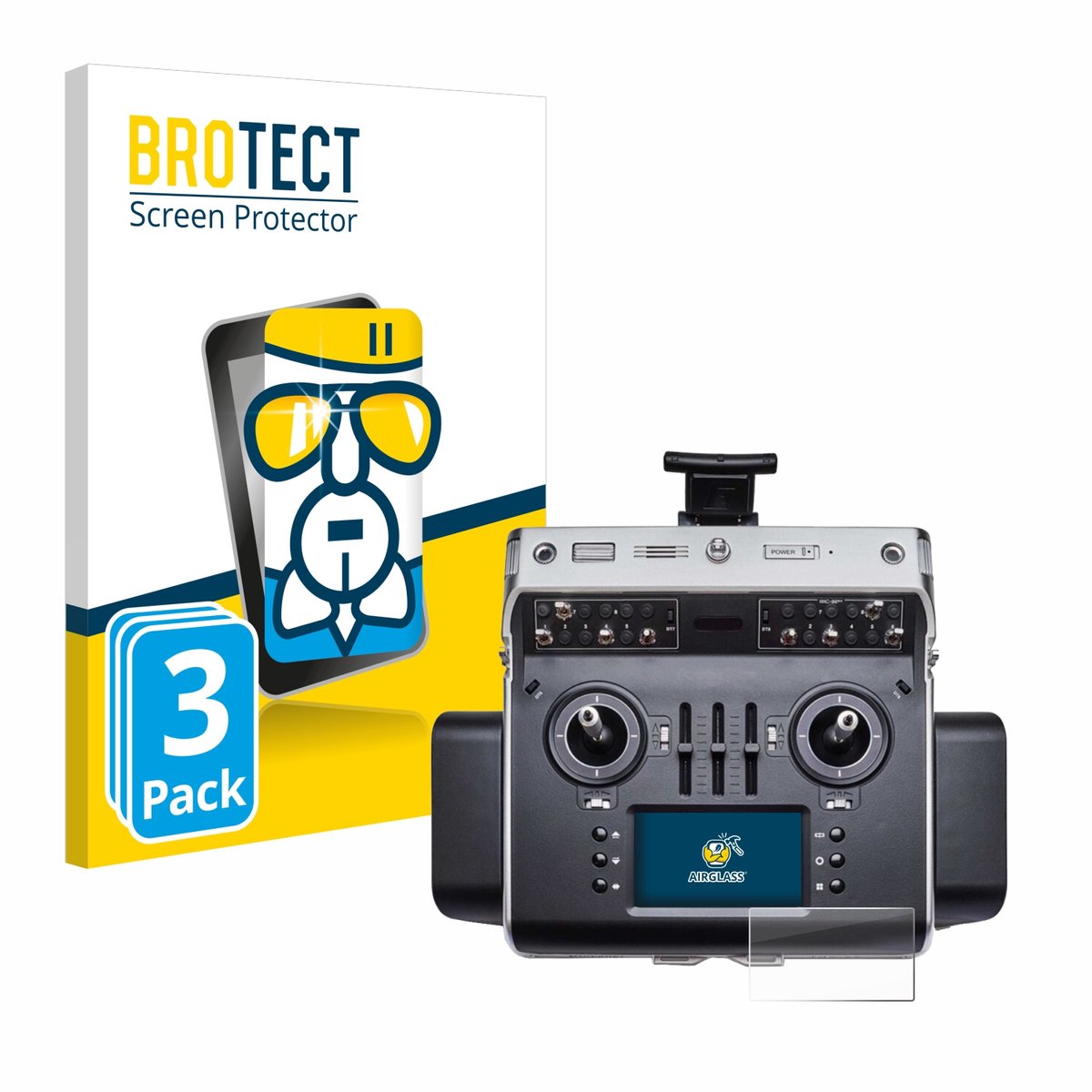 Screenprotector 3 Stuks voor Graupner MC-32ex Beschermglas transparant