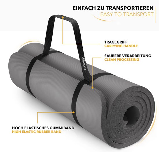 Fitness mat grijs - 1 cm dik van VirtuFit — afbeelding 2