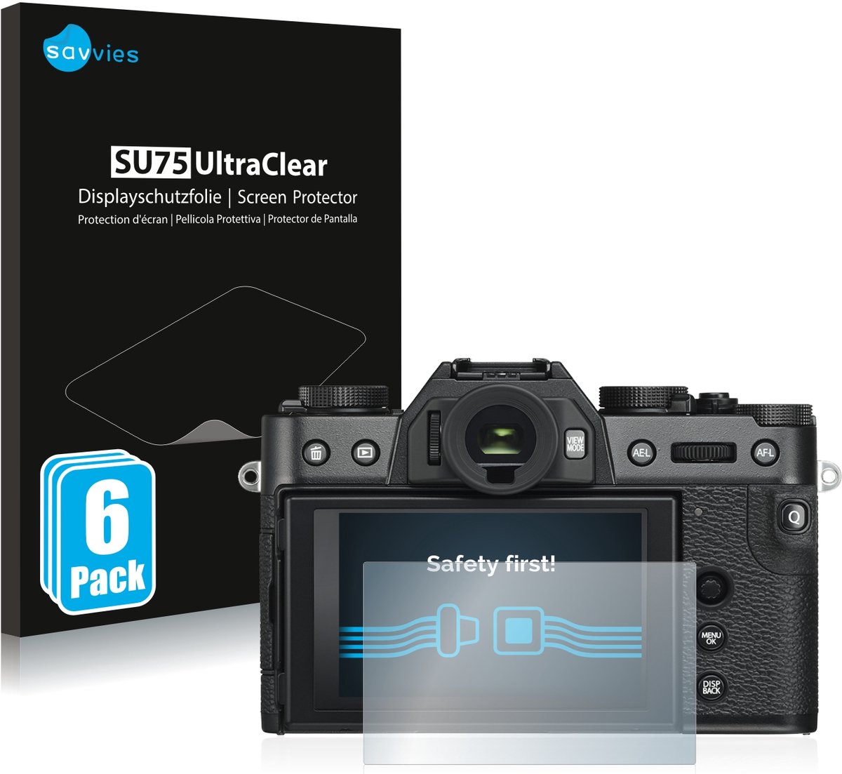 Savvies - Screenprotector voor Fujifilm X-T30 ll - Folie Beschermfolie transparant 6 Stuks