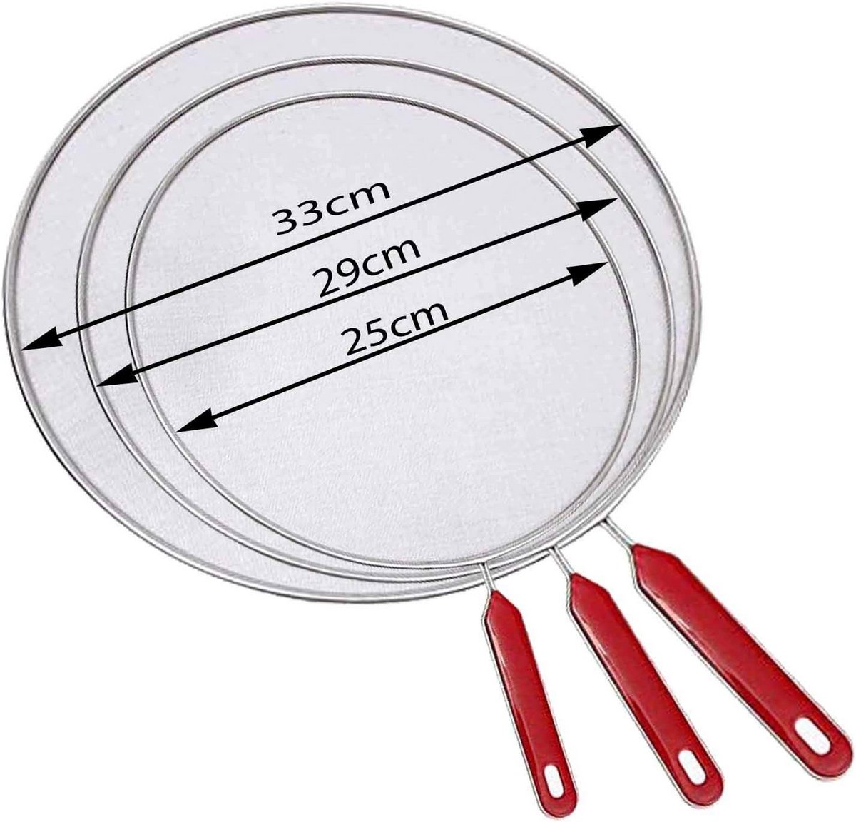 Set van 3 Spatschermen voor Koekenpan - RVS Anti-Spetter Deksel Set